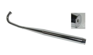 Zundapp Uitlaat met bocht fluister dubbele knik 36/32mm chroom Zilver